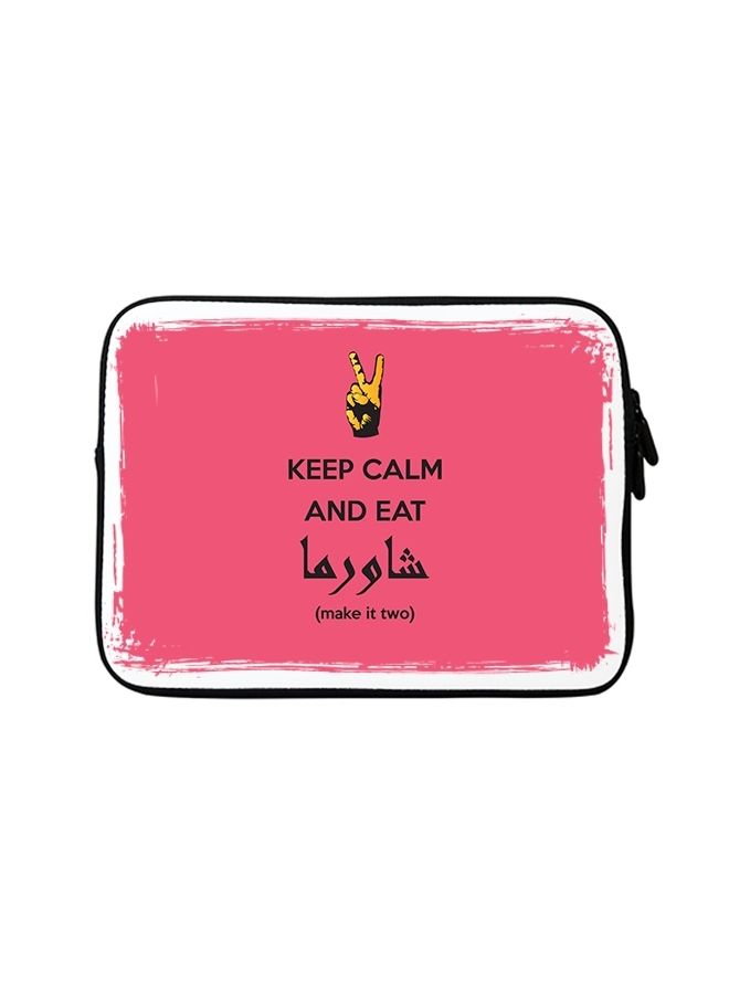 Stylizedd Premium Designer Sleeve With Strap For 15 Inch Laptops Keep calm and eat shawarma - Image 1