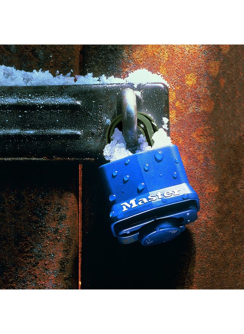 Master Lock Pack of 3 Weather Tough Pad Lock Blue  - Image 2