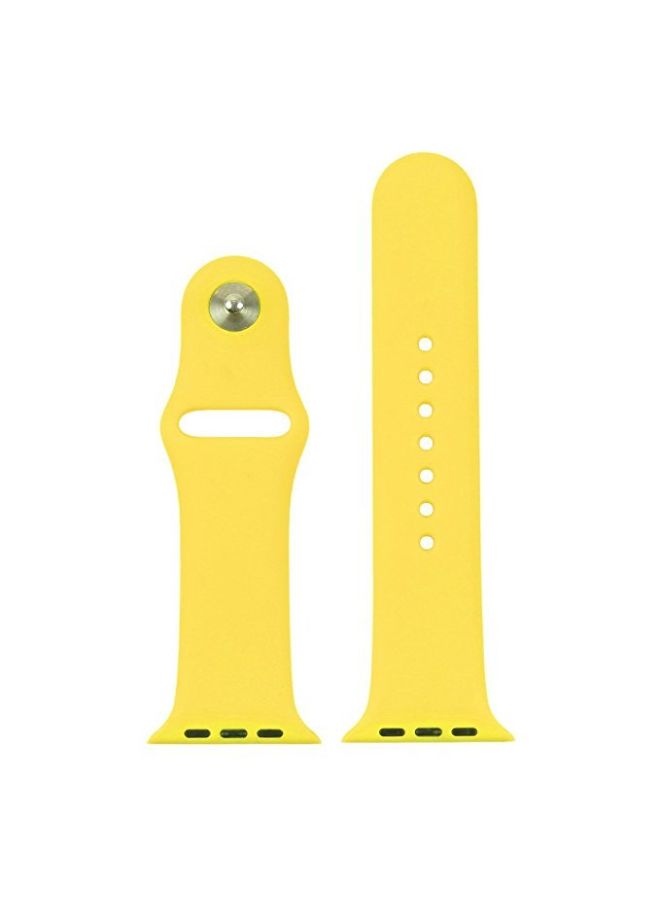 Silicone Replacement Wristband For Apple Watch 38mm Yellow - Image 3