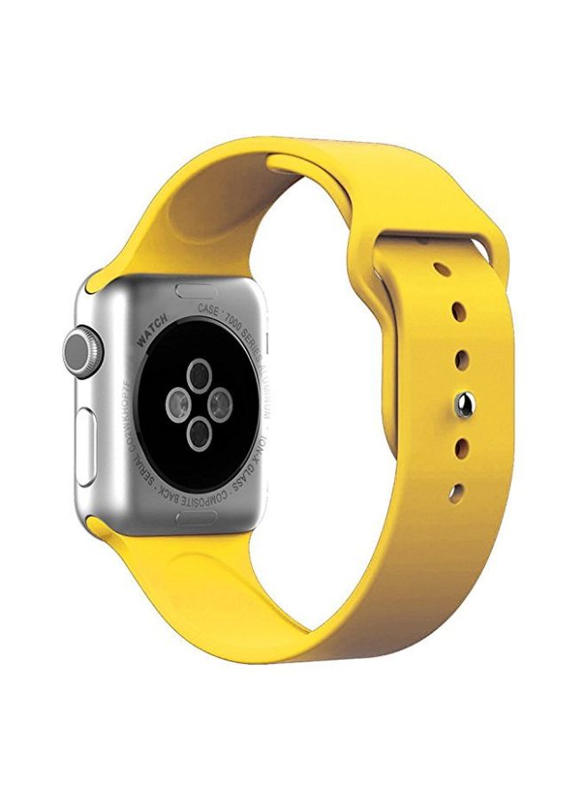 Silicone Replacement Wristband For Apple Watch 38mm Yellow - Image 2
