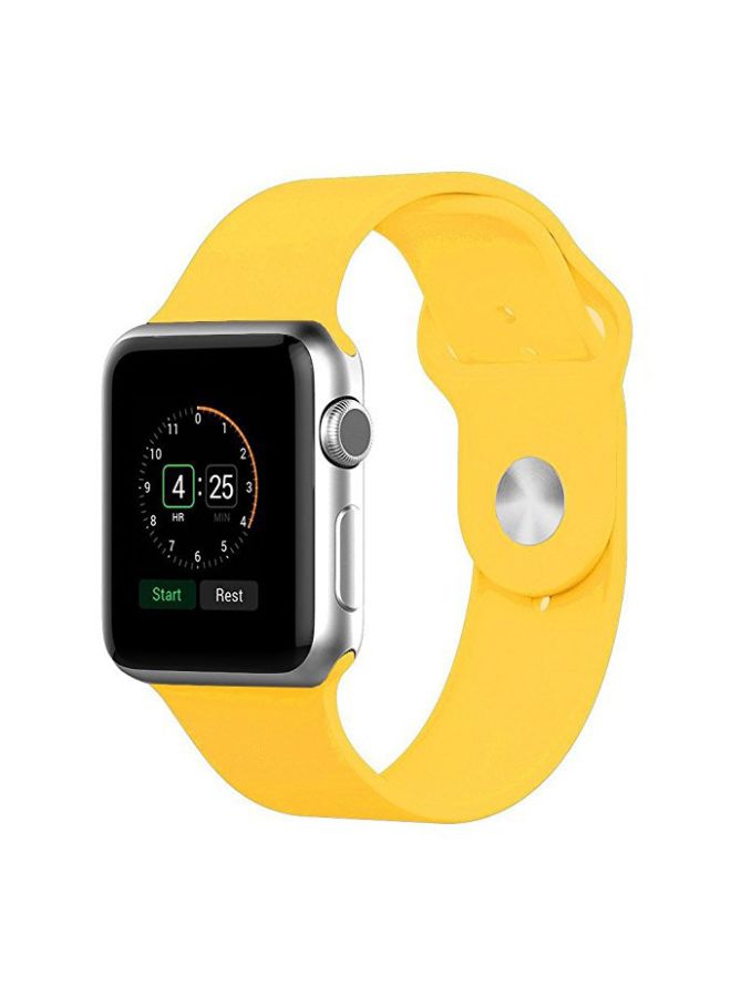 Silicone Replacement Wristband For Apple Watch 38mm Yellow - Image 1