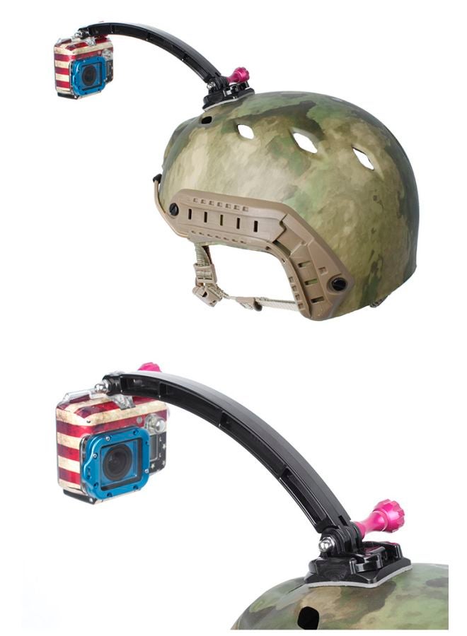Helmet Extension Selfie Photo Kit And Curved Adhesive Mount Black  - Image 4