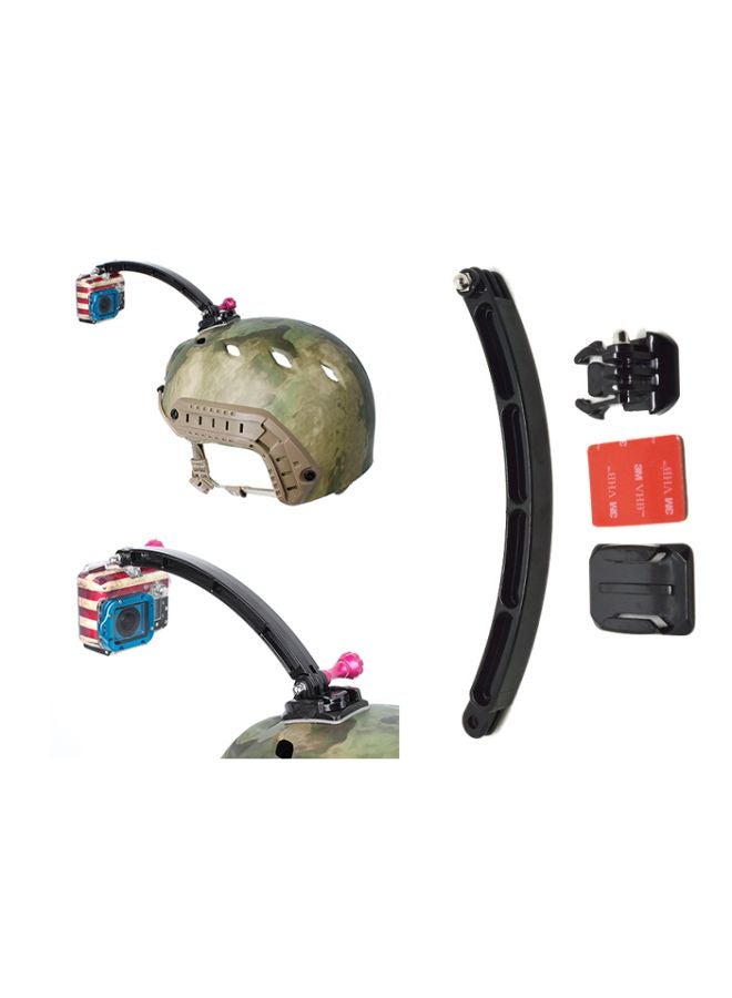 Helmet Extension Selfie Photo Kit And Curved Adhesive Mount Black  - Image 1