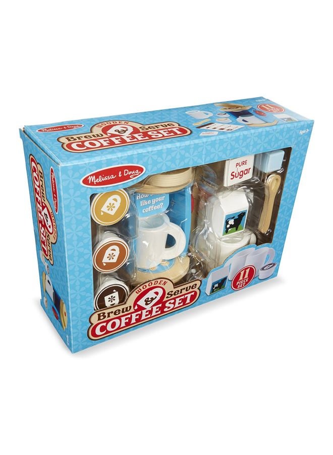 Melissa & Doug Wooden Brew & Serve Coffee Set – 11-Piece Pretend Play Toy with Cups, Sugar, Spoon & Coffee Pods – Encourages Imaginative Role Play – Ages 3+ | MD9842 - Image 2