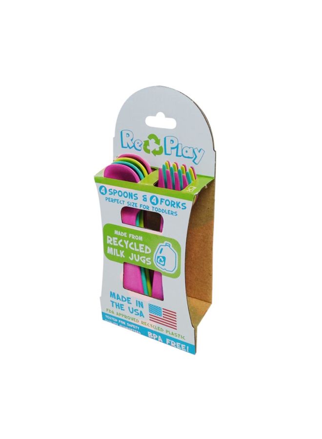 ري بلاي طقم معالق وشوك مكون من 8 قطع رودي/أكوا/أخضر - Image 2