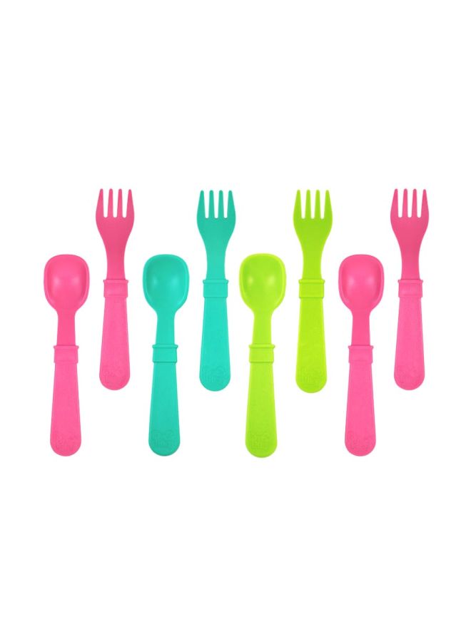 ري بلاي طقم معالق وشوك مكون من 8 قطع رودي/أكوا/أخضر - Image 1