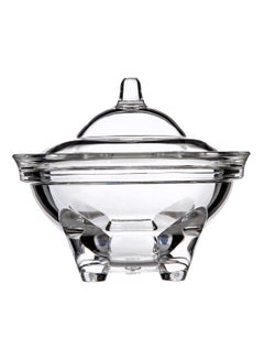AZAD Footed Candy Bowl With Lid Clear 14cm  - Image 1