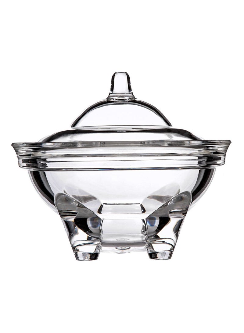 AZAD Footed Candy Bowl With Lid Clear 14cm  - Image 1