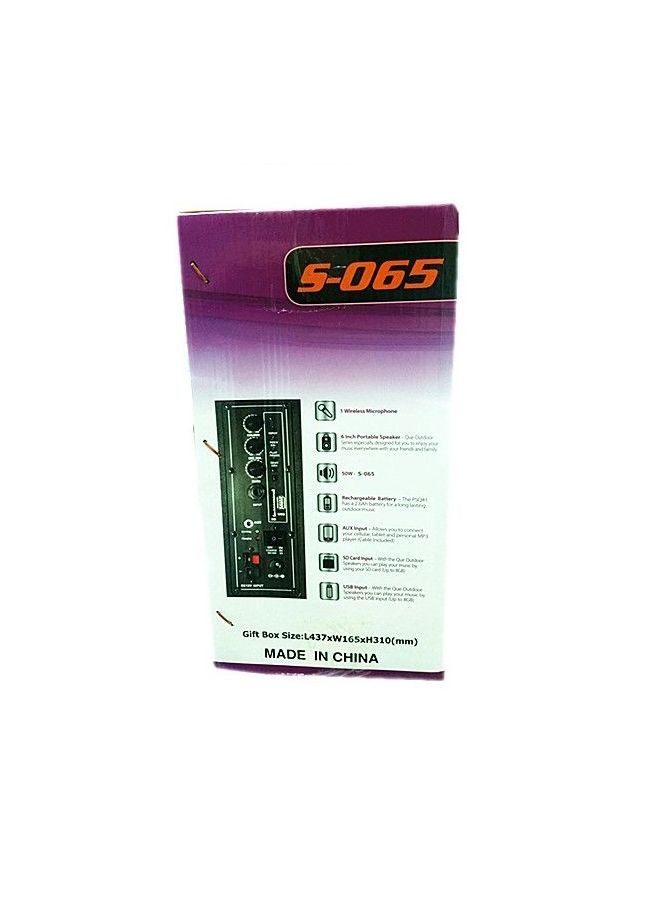 Crony Que Outdoor Speaker Party Machine Karaoke System With Wireless Microphone S-065 Black  - Image 5