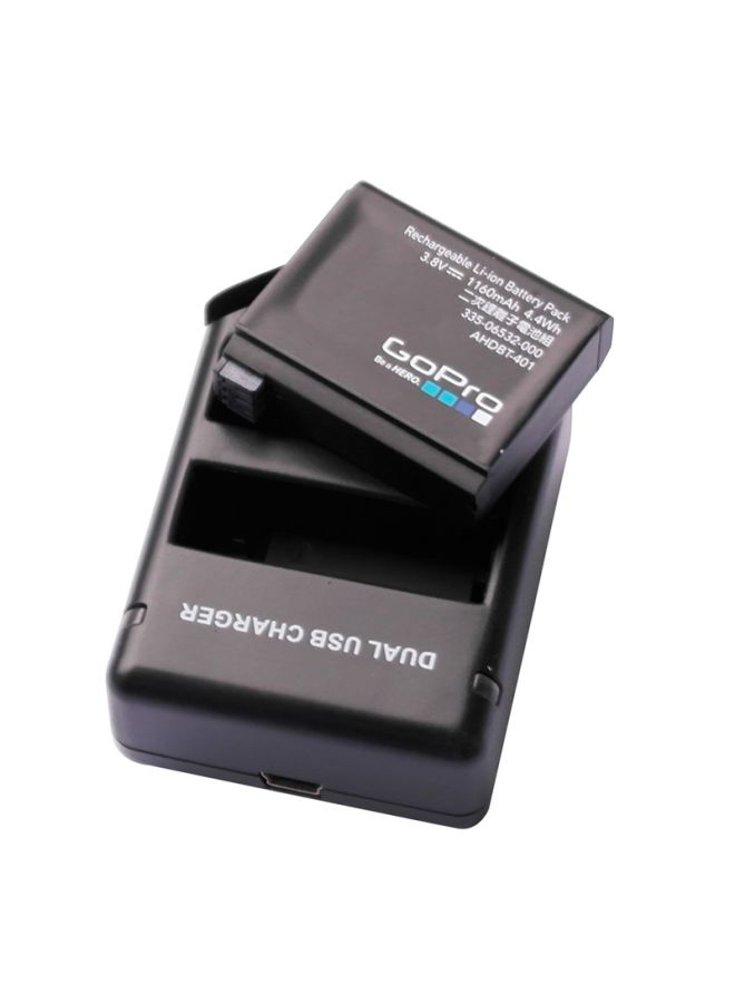 تيليسن شاحن بطارية مزدوج مناسب لشحن بطارية لكاميرا جوبرو هيرو 4 وAHDBT-401 أسود - Image 2