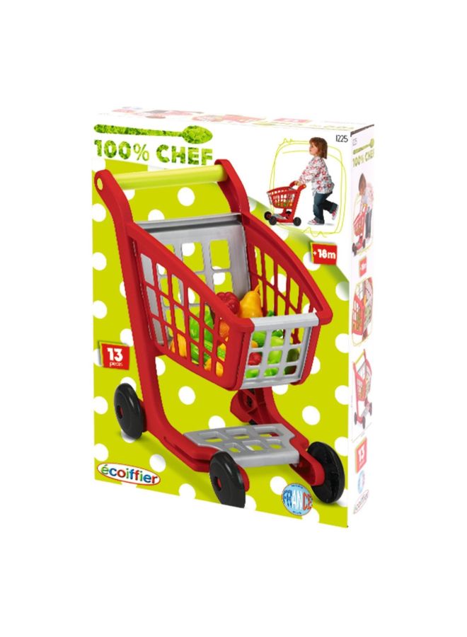 ecoiffier Bubble Cook 13-Piece Supermarket Trolley Playset – Pretend Cooking Toy for Kids - Image 1