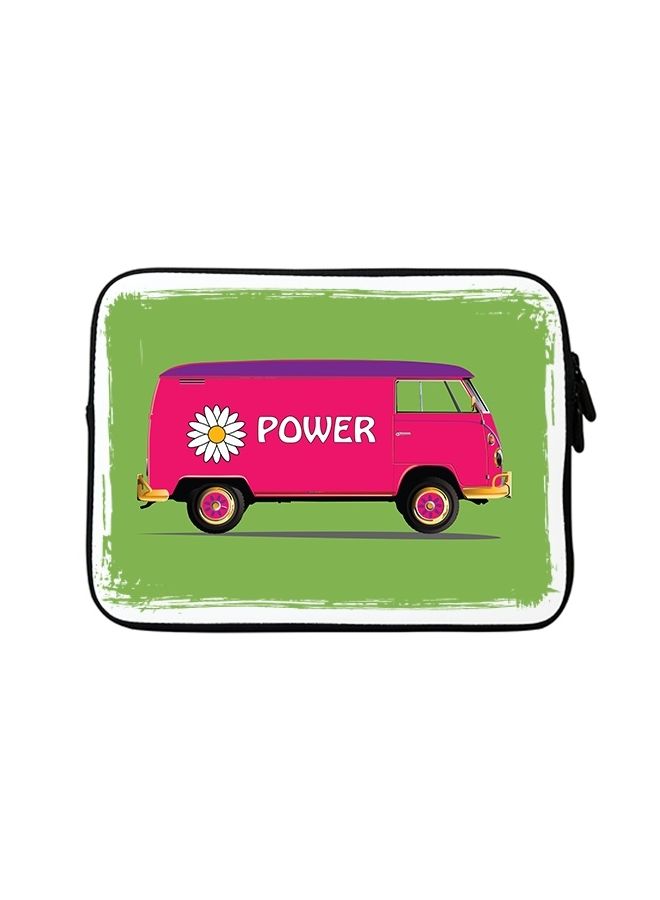 Stylizedd Premium Designer Sleeve With Strap For Laptop Green/Pink - Image 1