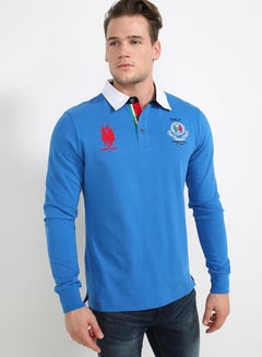 Bendorff Contrast Polo Long Sleeve T-Shirt Blue  - Image 1