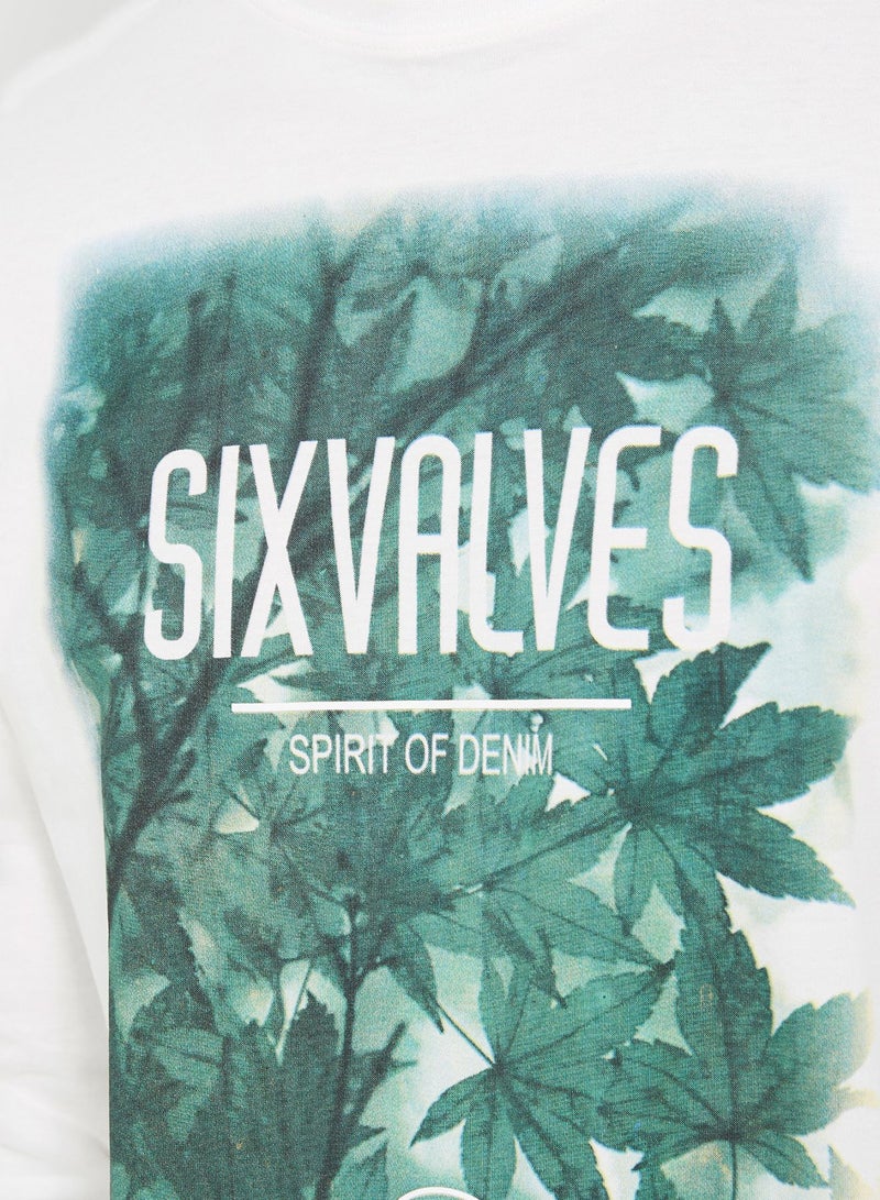 Six Valves Round Neck T-Shirt White  - Image 4