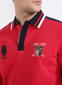 Bendorff Long Sleeve Polo Shirt Red  - Image 4