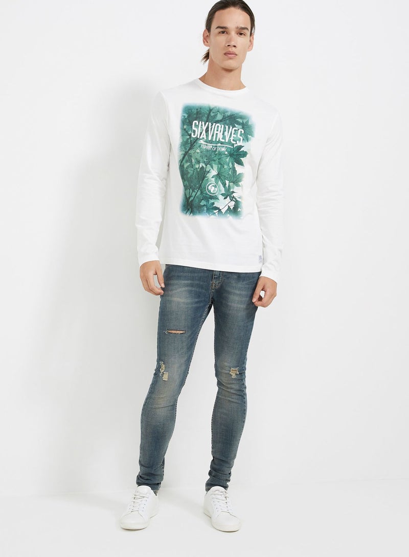 Six Valves Round Neck T-Shirt White  - Image 3