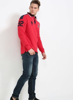 Bendorff Long Sleeve Polo Shirt Red  - Image 3