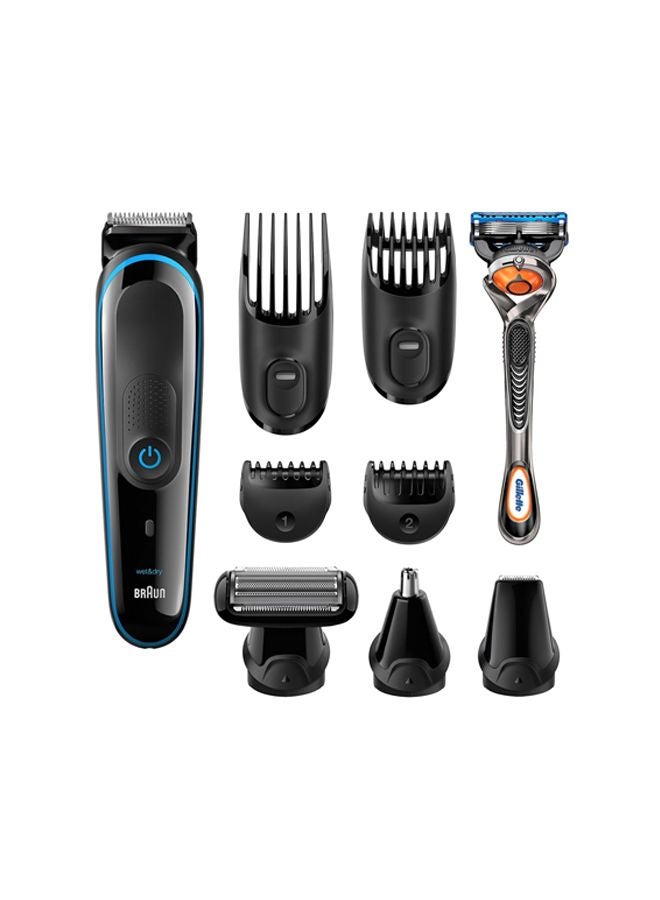 براون مجموعة الحلاقة والتشذيب للعناية بالرجل من 9 قطع أسود - Image 1