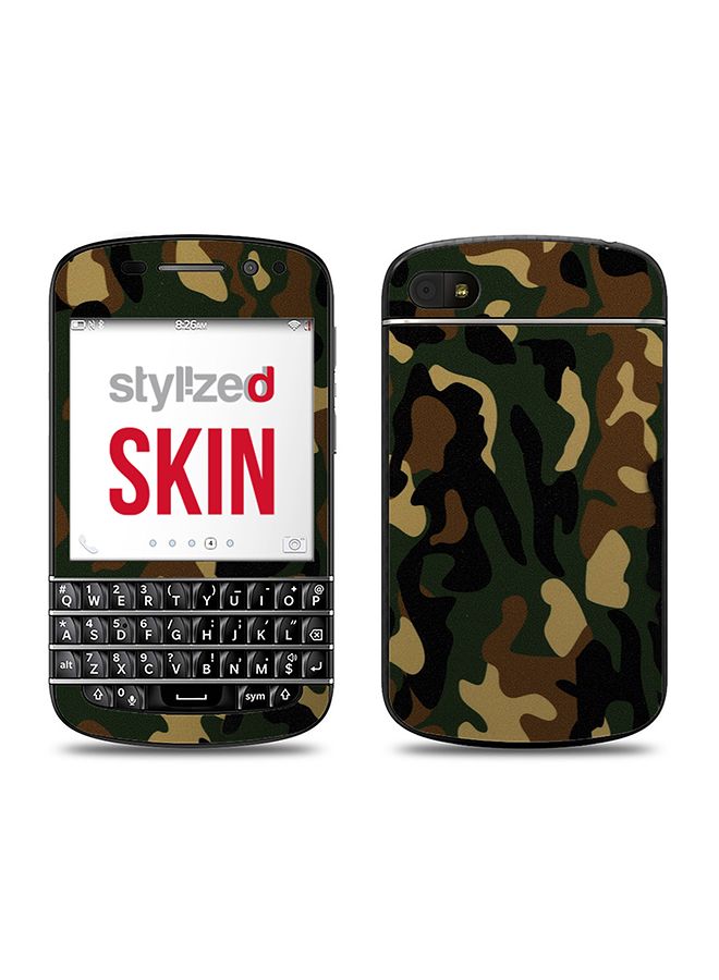 Stylizedd Premium Vinyl Skin Decal Body Wrap for Blackberry Q10 Camo Mini Woodland  - Image 1