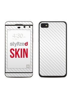 Stylizedd Premium Vinyl Skin Decal Body Wrap for Blackberry Z10 Carbon Fibre White  - Image 1
