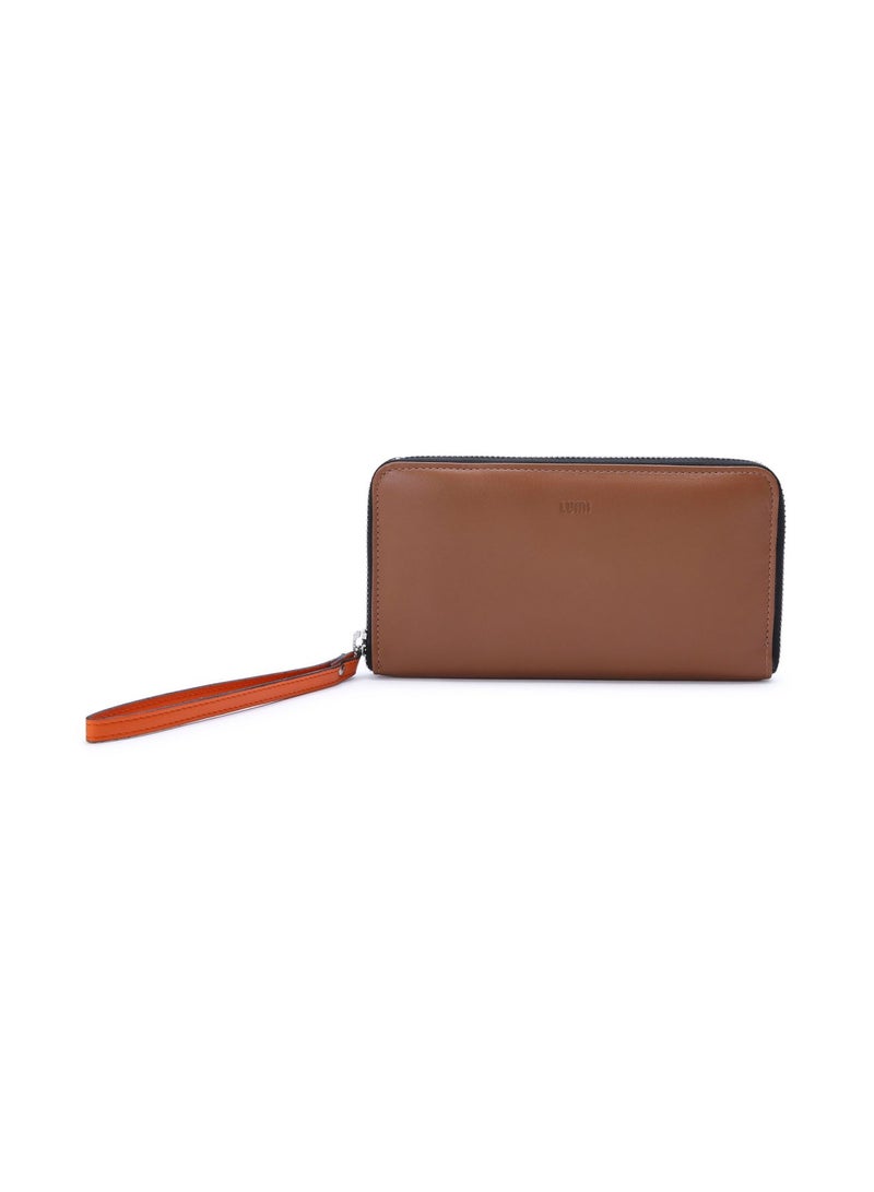 Lumi Orvokki Zip Around Wallet Beige/Orange  - Image 1