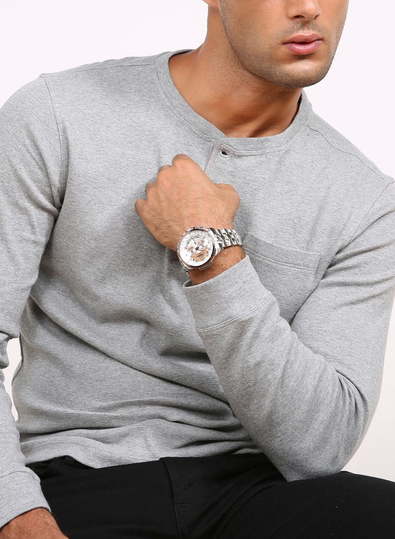 كاسيو ساعة يد إديفيس بعقارب طراز EF-558D-7AVDF - 49 مم - فضي للرجال - Image 3