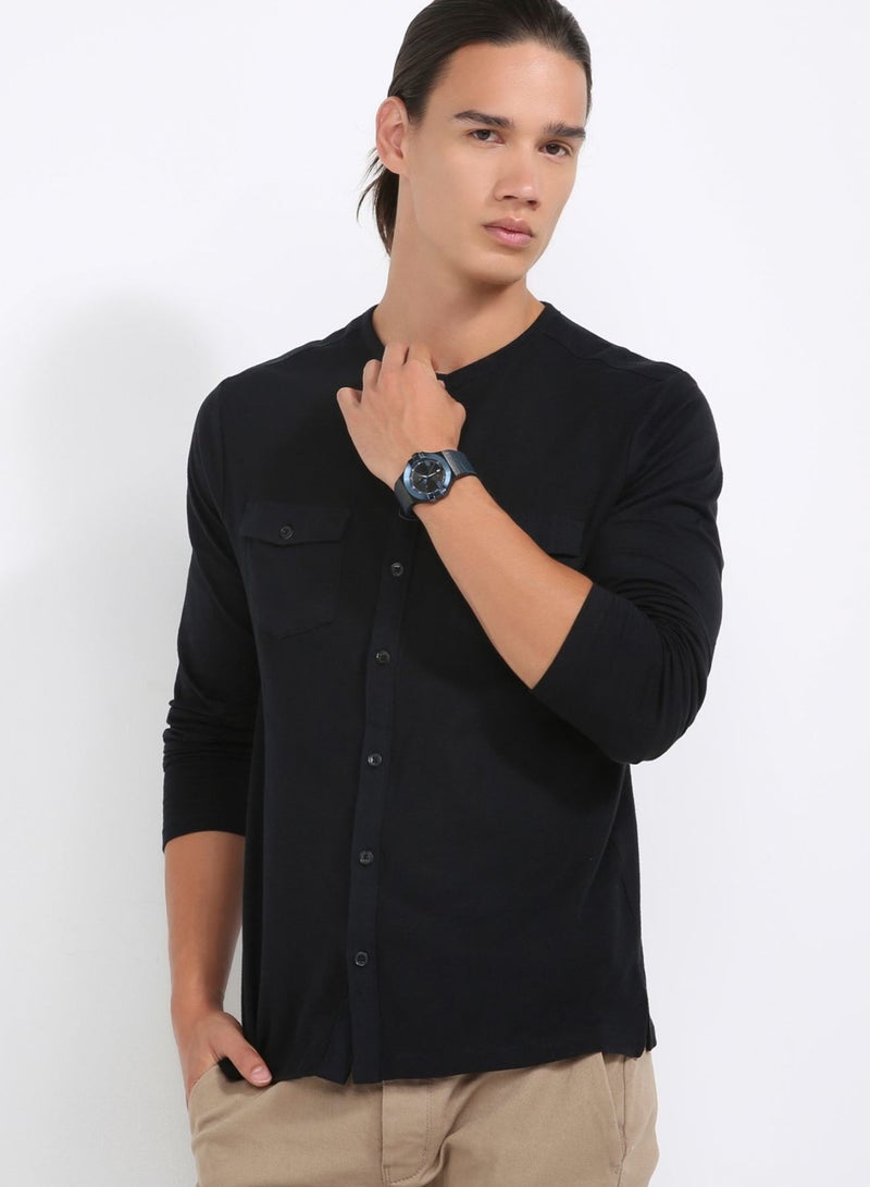 مازيراتي ساعة يد بوتنزا كوارتز بسوارمن جلد التمساح المزين بنقوش بارزة طراز R8851108007 للرجال - Image 3