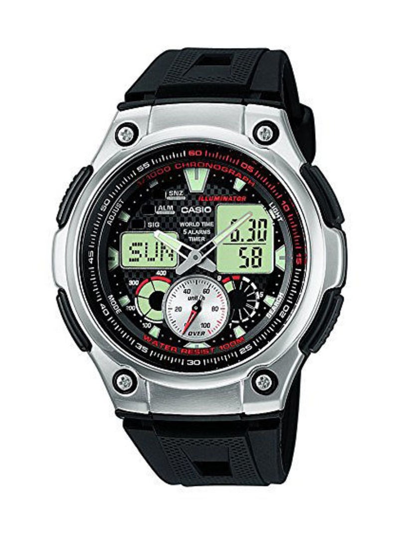 كاسيو ساعة يد كوارتز بعقارب/رقمية طراز AQ-190W-1AVEF للرجال
