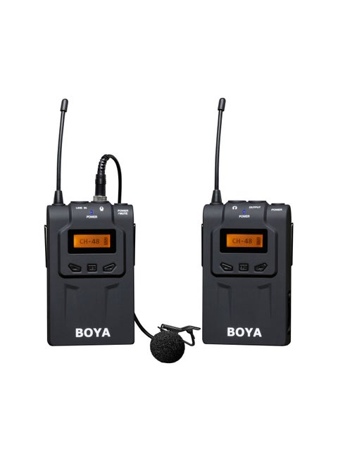 Ultra High Frequency UHF Wireless Lavalier Microphone System BY-WM6 Black