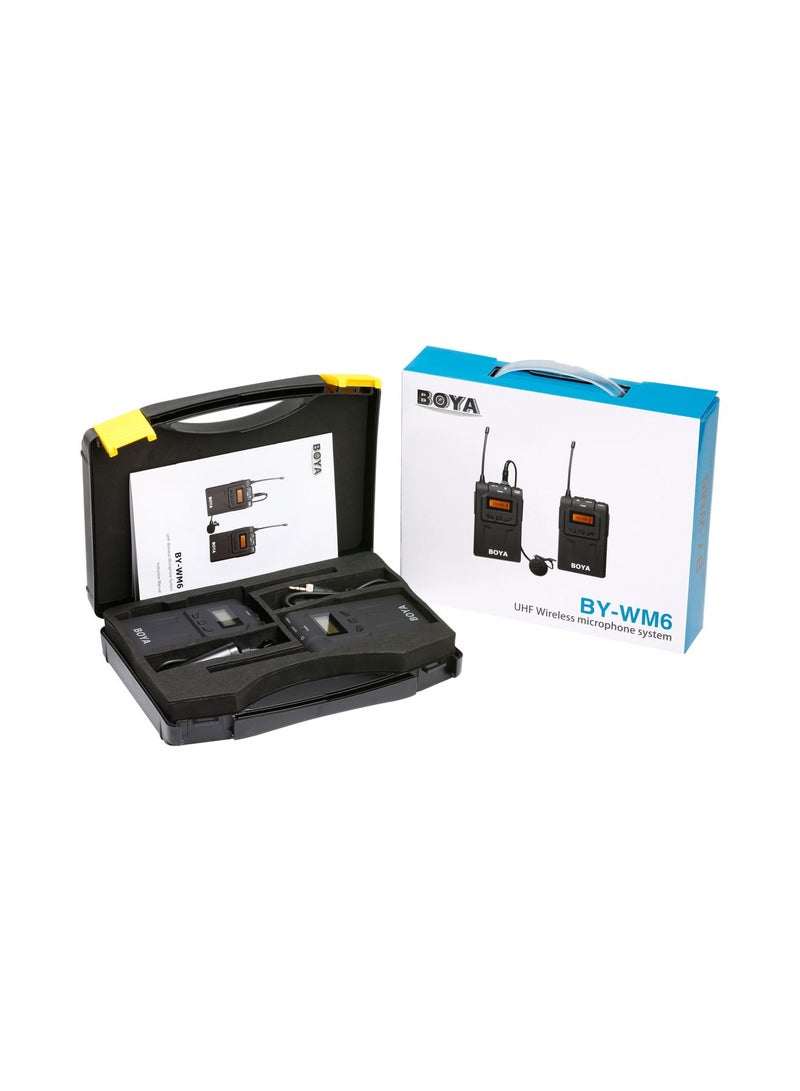 BOYA - Ultra High Frequency UHF Wireless Lavalier Microphone System BY-WM6 Black - Image 1