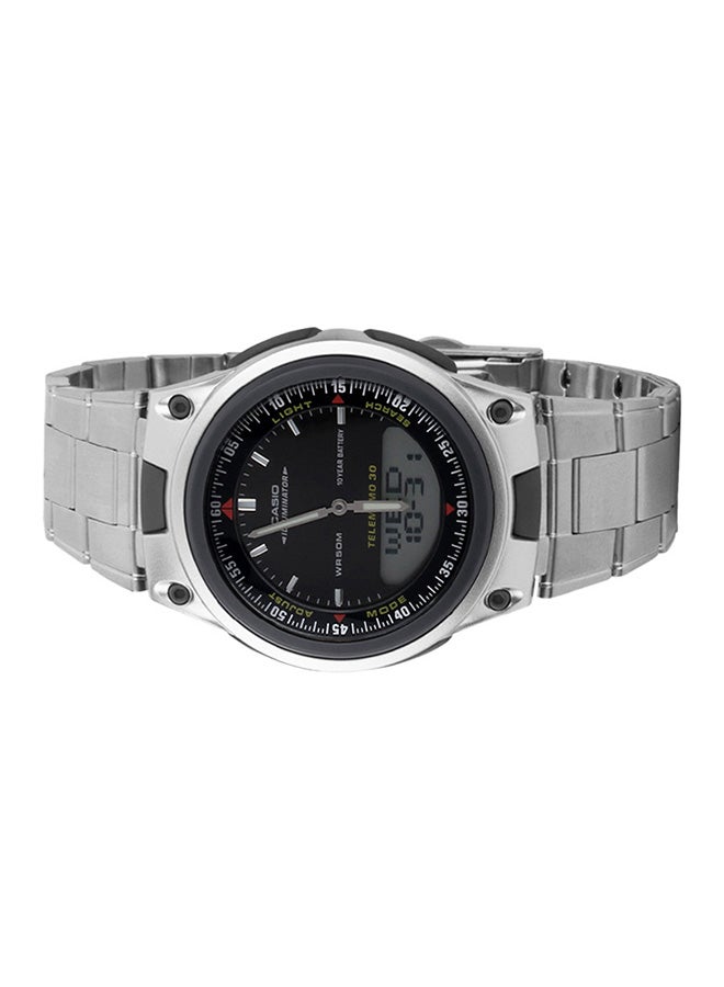 CASIO Men's Stainless Steel Analog Wrist Watch AW-80D-1AV - 40 mm - Silver - Image 3