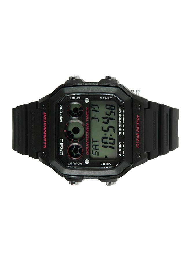 كاسيو ساعة يد رقمية كوارتز يوث سيريس AE-1300WH-1A2VDF - مقاس 40 مم - لون أسود للأولاد  - Image 3