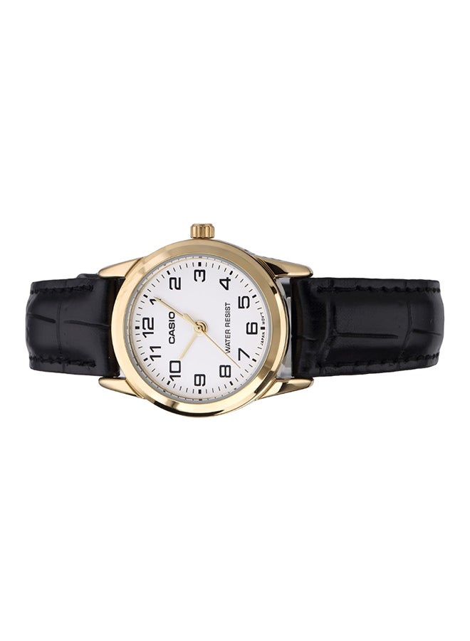كاسيو ساعة يد كوارتز بعقارب وسوار من الجلد طراز LTP-V001GL-7BUDF - 25 مم - لون أسود للنساء - Image 2