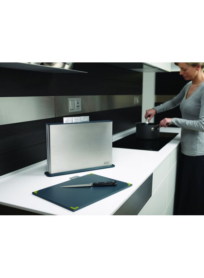 Joseph Joseph - Index Chopping Board Set Large Steel Silver - Image 1