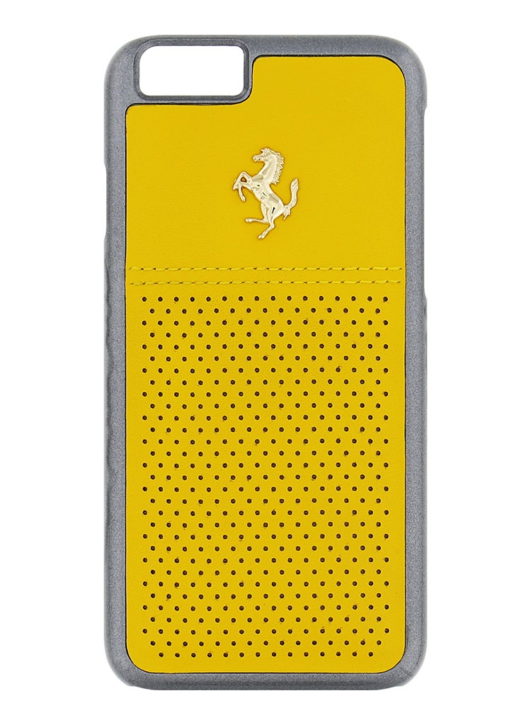 فيراري حافظة جلدية خلفية مثقبة 458 كولكشن لآيفون 6/6 إس أصفر - Image 2