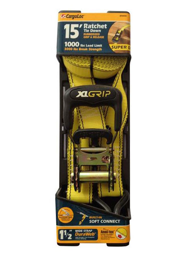 2-Piece Ratchet Tie Down Yellow 4.57meter