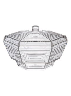 AZAD Hexagonal Candy Bowl With Lid Clear 19cm  - Image 1