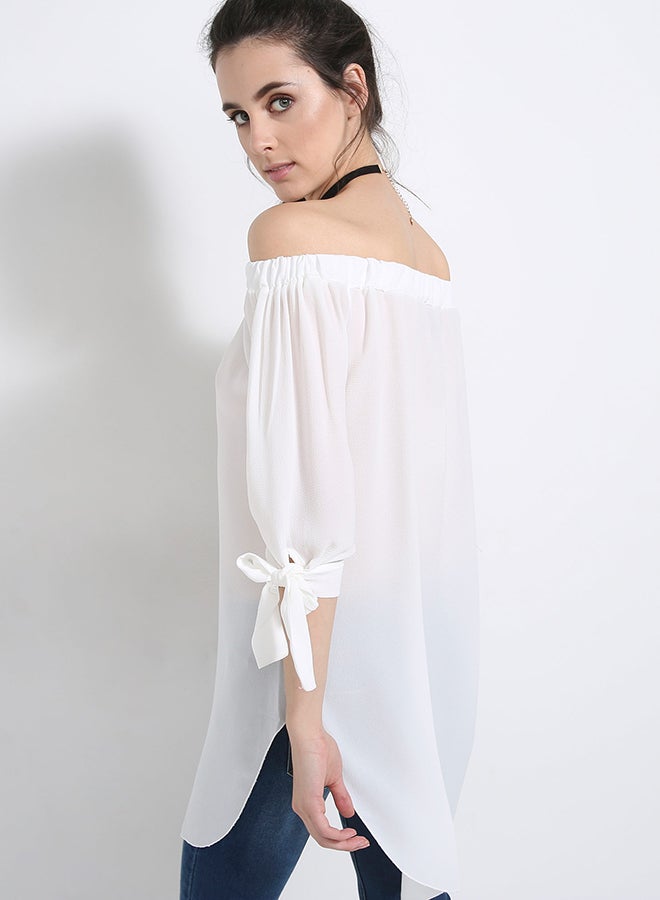 PRETTY LAVISH - Off Shouder Top White - Image 1