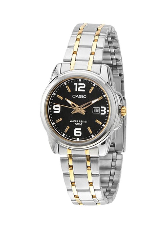 CASIO Men's Fabric Analog Quartz Watch LTP-1314SG-1AVDF - 33 mm - Silver/Gold - Image 1