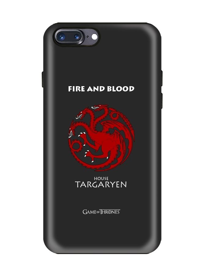 Stylizedd - Dual Layer Tough Case Cover Matte Finish for iPhone 8 Plus/iPhone 7 Plus GOT House Targaryen - Image 1