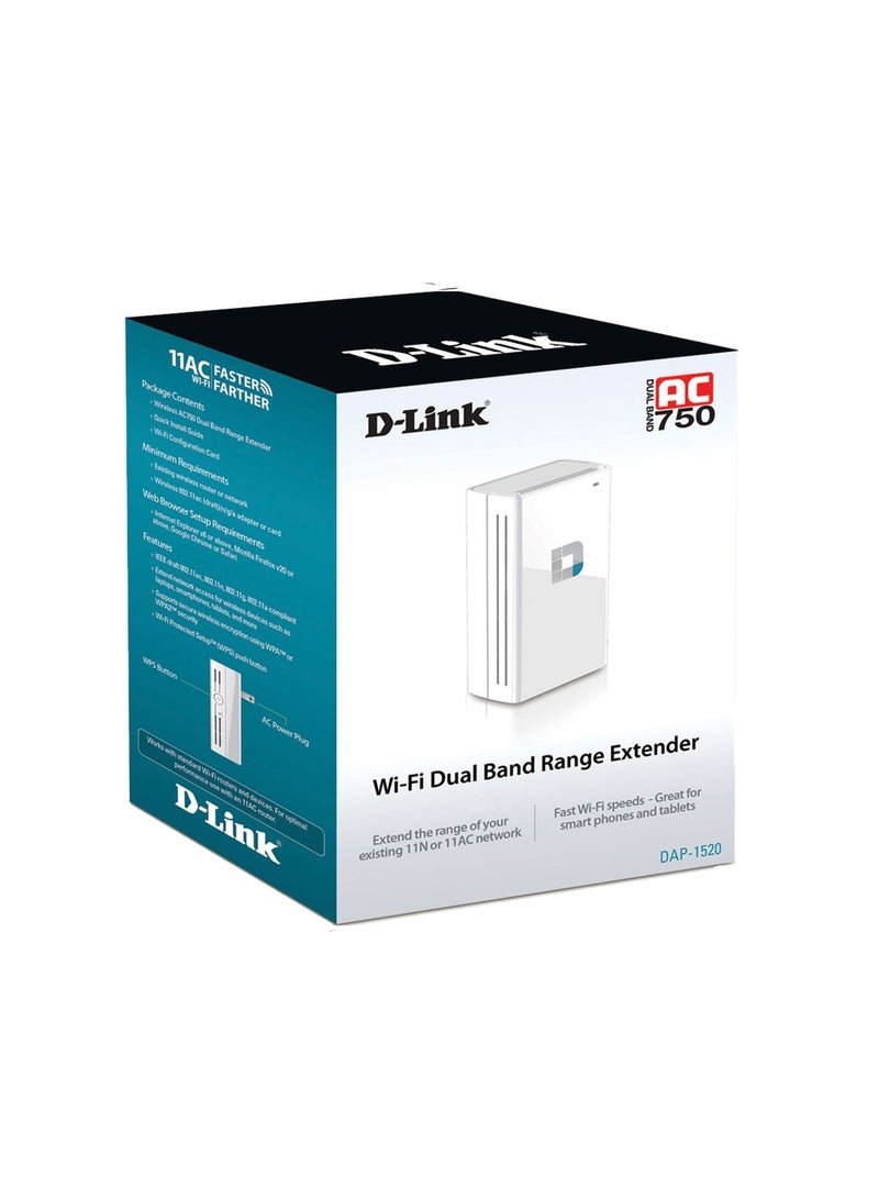 دي لينك - لاسلكي AC750 أداة تمديد نطاق مزدوج DAP-1520 أبيض - Image 1