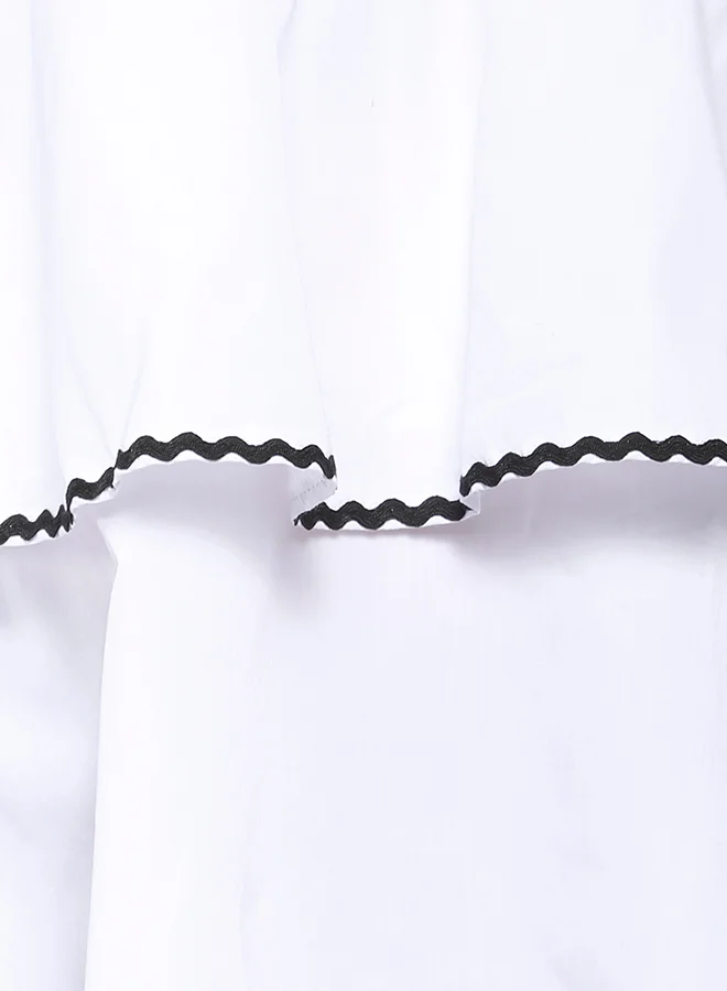 Stock Ruffle LayeBardot Off Shoulder Top White