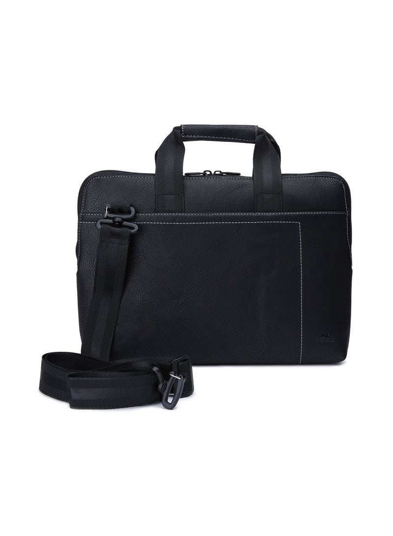 RivaCase - PU Slim Laptop Bag For 15.6 Laptops Black - Image 1