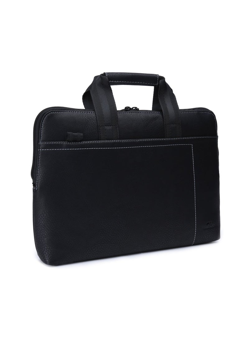 RivaCase - PU Slim Laptop Bag For 15.6 Laptops Black - Image 1