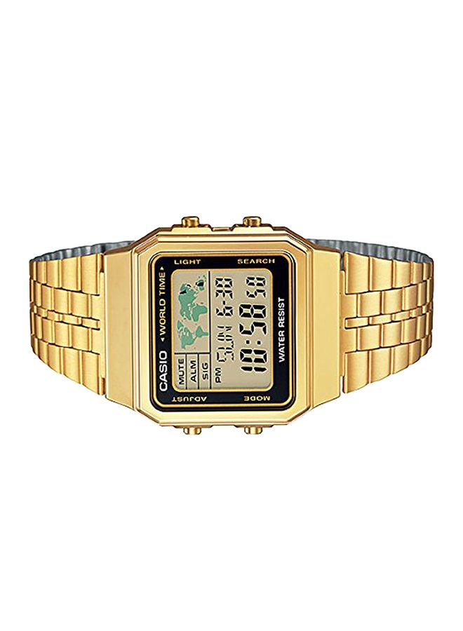 Men's World Time Quartz Digital Wrist Watch A500WGA-1DF - 34 mm - Gold - v1503932029/N11942847A_2