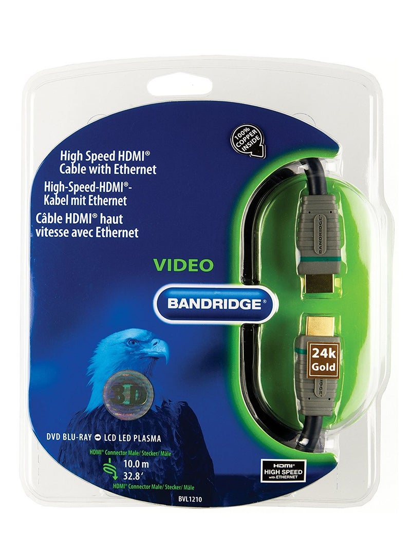 Bandridge High Speed HDMI Cable With Ethernet Blue  - Image 2