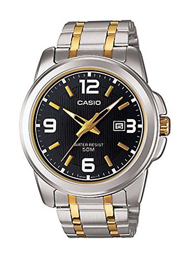 كاسيو ساعة يد بعقارب وسوار من الإستانلس ستيل طراز MTP1314SG للرجال - Image 1