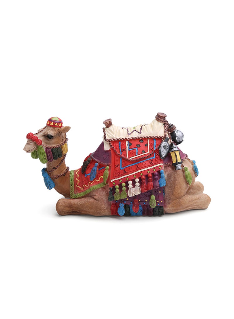 Al Jaber Painted Sitting Camel With Supplies Figurine Multicolour - Image 1