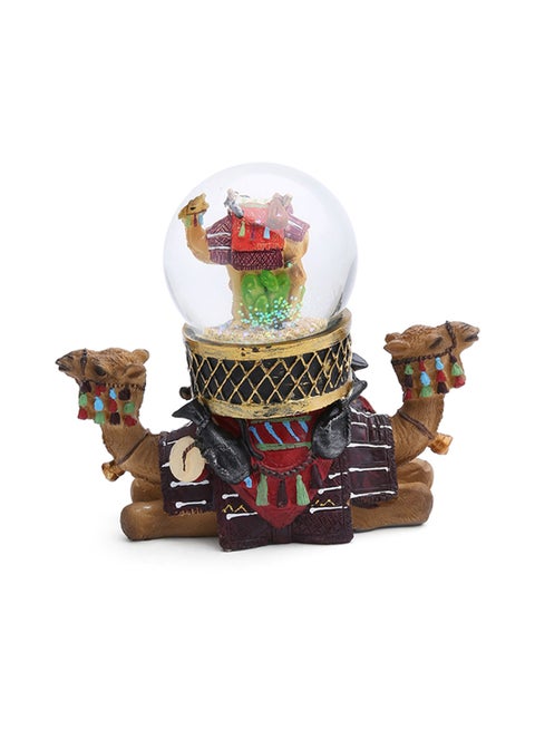 Double Sided Camel With Waterball on Top Figurines Multicolour