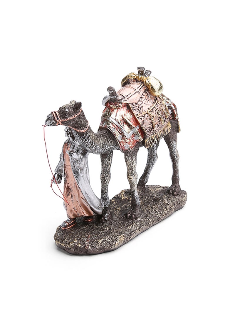 Al Jaber Arab Man With Standing Camel Silver/Brown - Image 2